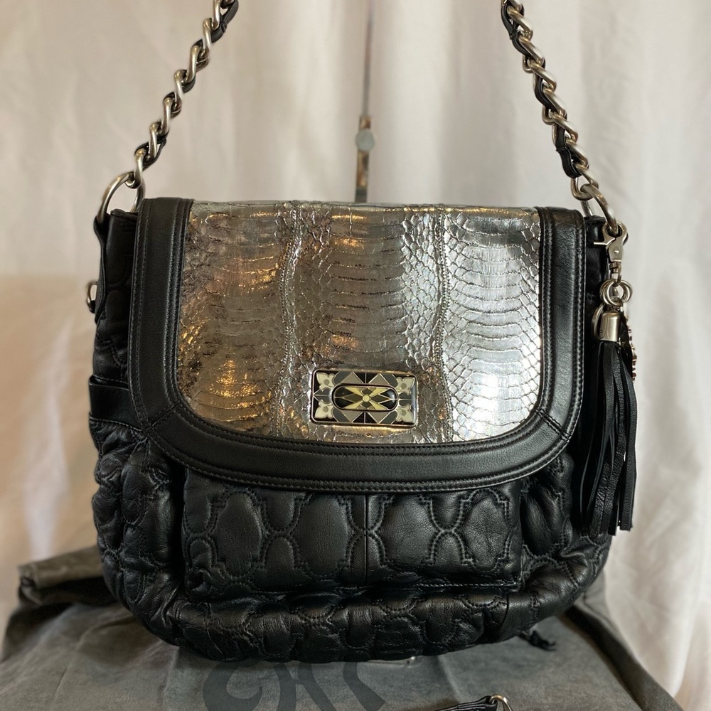 Chi by Falchi Lamb Leather Quilted Chain Detail shoulder/crossbody bag.